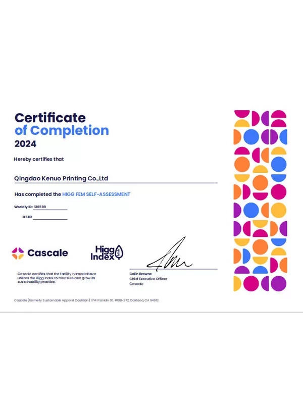 Certification - HIGG